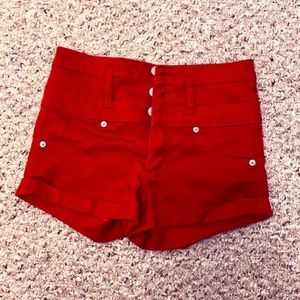 High Waist Red Short Shorts